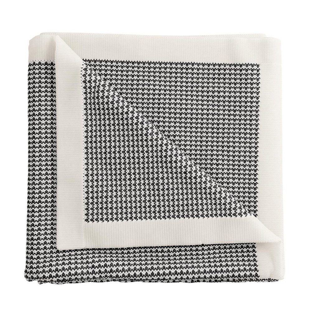 Ayda Knit Throw by Bedeck of Belfast in Chalk Charcoal Grey